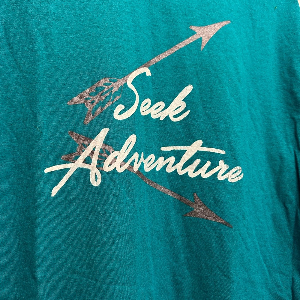 Hand printed Seek Adventure graphic t